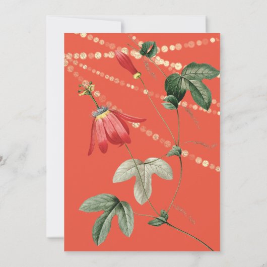 Weddenschap Moderne Monogram Vivid Coral Licht Gol Kaart (Achterkant)