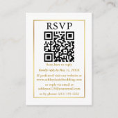 Weddenschap Moderne QR Foto Gold Lijst White QR Informatiekaartje (Voorkant)