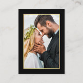 Weddenschap Moderne QR Photo Gold Lijst Black QR Informatiekaartje (Achterkant)