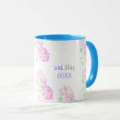  weddenschap Mok, roze roze rozen Mok (Voorkant rechts)