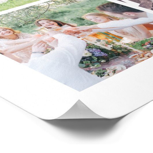 Weddenschap Monogram 8 Foto Collage Poster (Hoek)