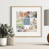 Weddenschap Monogram 8 Foto Collage Poster
