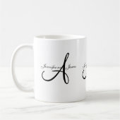 Weddenschap Monogram A & Names Black White Favor M Koffiemok (Links)