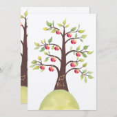Weddenschap Monogram Apple Tree Carving Invite Kaart (Voorkant / Achterkant)