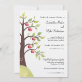 Weddenschap Monogram Apple Tree Carving Invite Kaart (Achterkant)