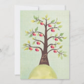 Weddenschap Monogram Apple Tree Carving Invite Kaart (Voorkant)
