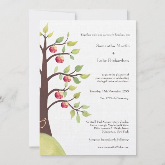 Weddenschap Monogram Apple Tree Orchard Country In Kaart (Achterkant)