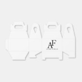 Weddenschap Monogram Black en White Elegant Guest Bedankdoosjes (Uitgevouwen)
