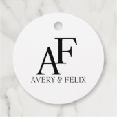 Weddenschap Monogram Black en White Elegant Guest Bedankjes Labels (Achterkant)