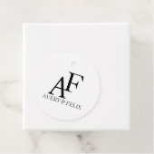 Weddenschap Monogram Black en White Elegant Guest Bedankjes Labels (In situ)