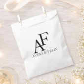 Weddenschap Monogram Black en White Elegant Guest Bedankzakje (Geknipt)