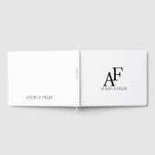 Weddenschap Monogram Black en White Elegant Guest Gastenboek (Volledig)
