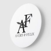 Weddenschap Monogram Black en White Elegant Guest Grote Klok (Hoek)
