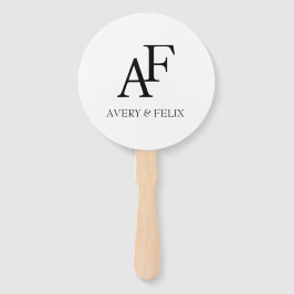 Weddenschap Monogram Black en White Elegant Guest Handwaaier