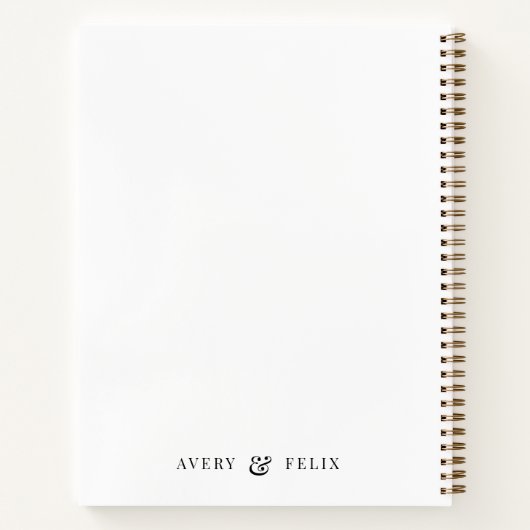 Weddenschap Monogram Black en White Elegant Guest Notitieboek (Achterkant)