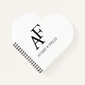 Weddenschap Monogram Black en White Elegant Guest Notitieboek (Voorkant)