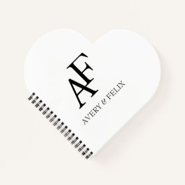 Weddenschap Monogram Black en White Elegant Guest Notitieboek