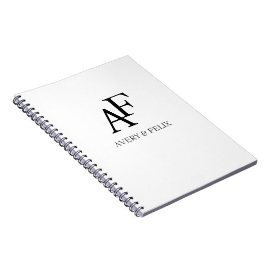 Weddenschap Monogram Black en White Elegant Guest Notitieboek (Rechterzijde)