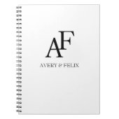 Weddenschap Monogram Black en White Elegant Guest Notitieboek (Voorkant)