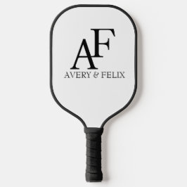 Weddenschap Monogram Black en White Elegant Guest Pickleball Paddle