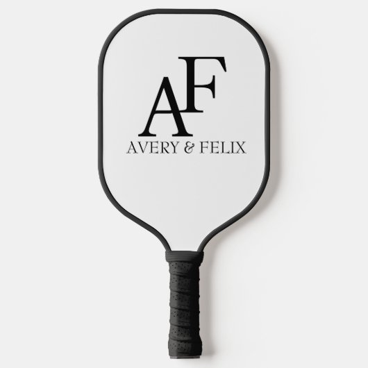 Weddenschap Monogram Black en White Elegant Guest Pickleball Paddle (Voorkant)