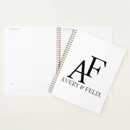 Weddenschap Monogram Black en White Elegant Guest Planner (Display)