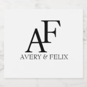 Weddenschap Monogram Black en White Elegant Guest Sparkling Wijnetiket (Enkel label)