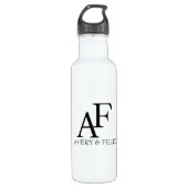 Weddenschap Monogram Black en White Elegant Guest Waterfles (Voorkant)
