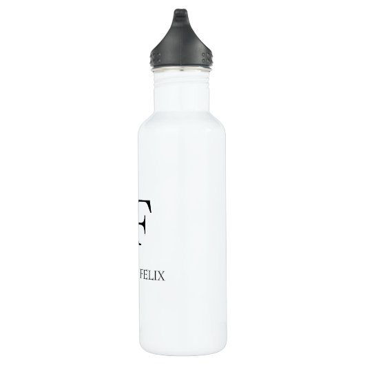 Weddenschap Monogram Black en White Elegant Guest Waterfles (Rechts)