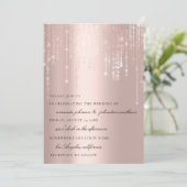 Weddenschap Monogram Blush Roos Strings Confetti Kaart (Staand voorkant)