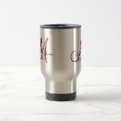 Weddenschap Monogram Bride Groom Date Wine Travel  Reisbeker (Center)