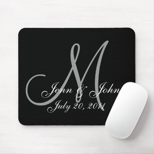 Weddenschap Monogram Bride Groom Names Datum Muism Muismat (Met muis)
