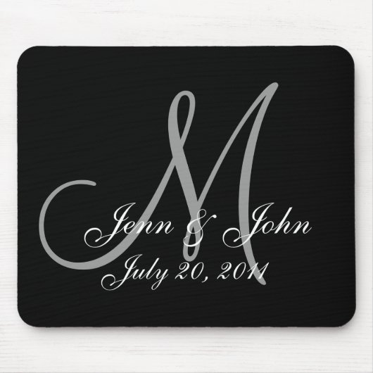 Weddenschap Monogram Bride Groom Names Datum Muism Muismat (Voorkant)