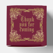 Weddenschap-monogram Classic Gold Lijst Burgundy Bedankdoosjes (Bovenkant)