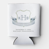 Weddenschap Monogram Crest Logo Klassieke Koelbox Blikjeskoeler (Voorkant)