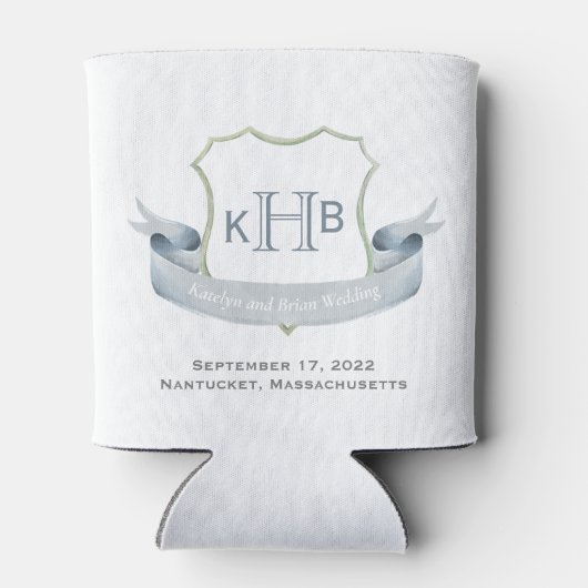 Weddenschap Monogram Crest Logo Klassieke Koelbox Blikjeskoeler (Achterkant)