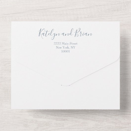 Weddenschap Monogram Crest Logo Klassieke uitnodig All In One Uitnodiging (Achterkant)