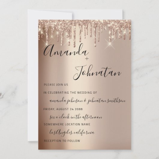 Weddenschap-monogram drift ongekend glitter Roos G Kaart (Voorkant)