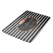 Weddenschap Monogram | Elegant Black Stripe Bath D Badmat (Gekanteld)