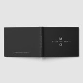 Weddenschap Monogram Elegant Minimal Stylish Black Gastenboek (Volledig)