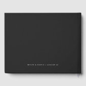 Weddenschap Monogram Elegant Minimal Stylish Black Gastenboek (Achterkant)
