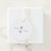 Weddenschap Monogram Elegant Minimalist Simple Whi Bedankjes Labels (In situ)
