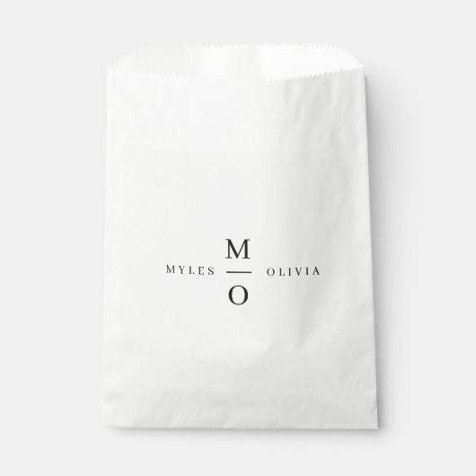 Weddenschap Monogram Elegant Minimalist Simple Whi Bedankzakje (Voorkant)