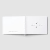 Weddenschap Monogram Elegant Minimalist Simple Whi Gastenboek (Volledig)