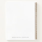 Weddenschap Monogram Elegant Minimalist Simple Whi Notitieboek (Achterkant)