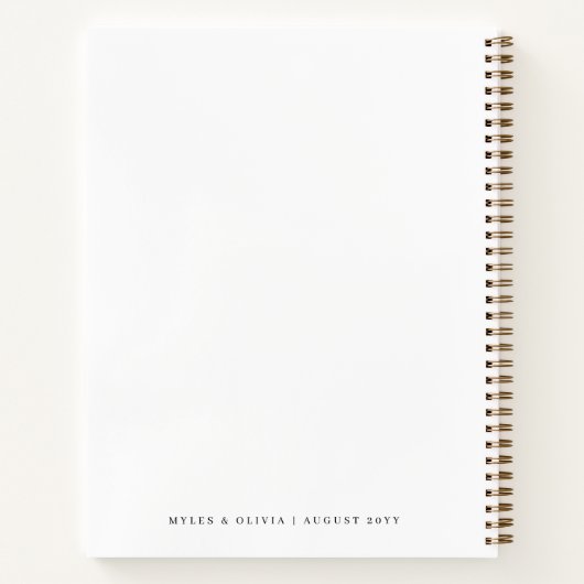 Weddenschap Monogram Elegant Minimalist Simple Whi Notitieboek (Achterkant)