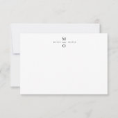 Weddenschap Monogram Elegant Minimalist Simple Whi Notitiekaartje (Voorkant)