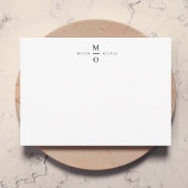 Weddenschap Monogram Elegant Minimalist Simple Whi Notitiekaartje