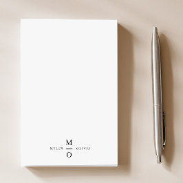 Weddenschap Monogram Elegant Minimalist Simple Whi Post-it® Notes