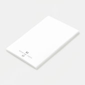 Weddenschap Monogram Elegant Minimalist Simple Whi Post-it® Notes (Schuin)